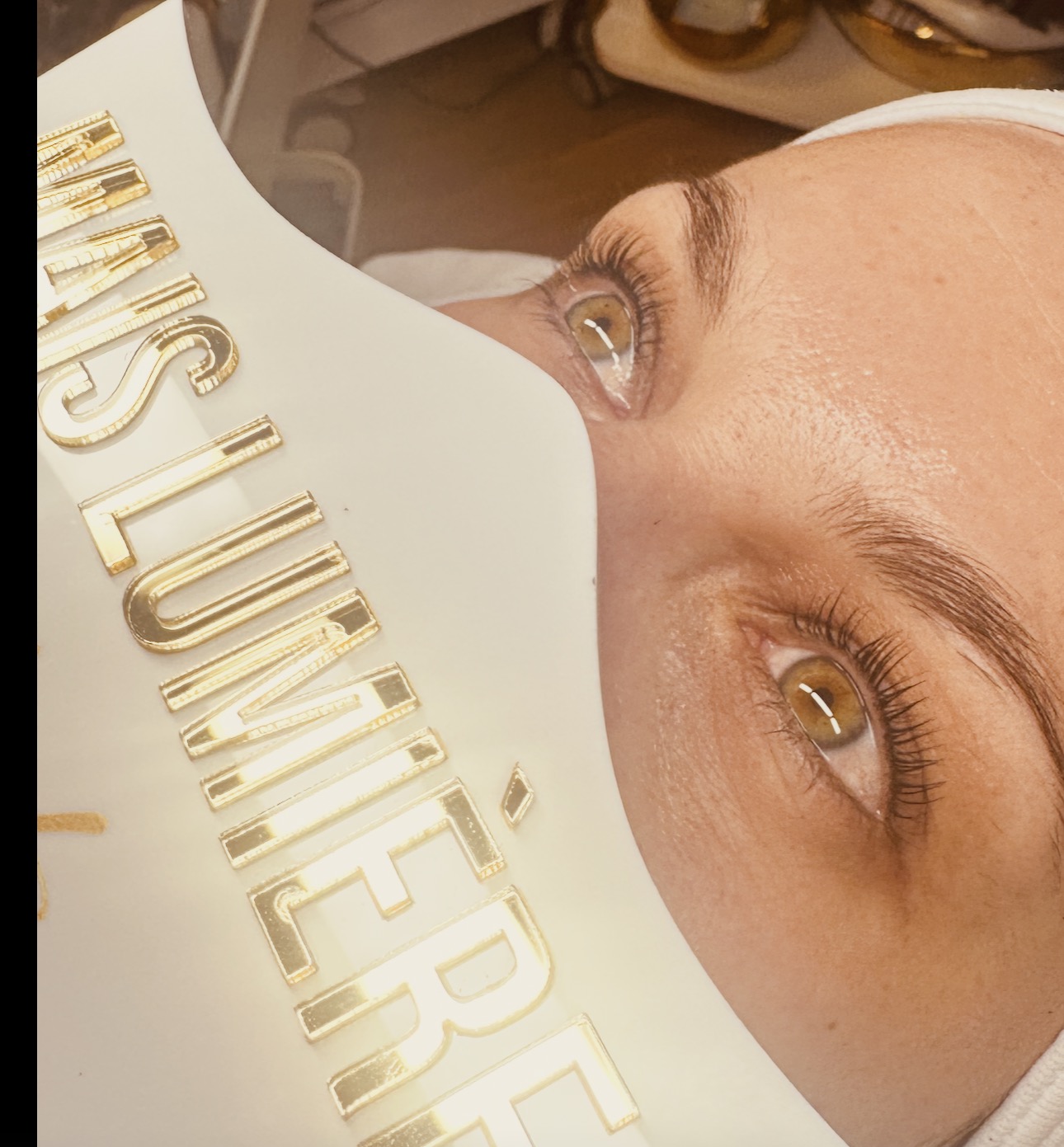 Detail einer Wimpernverlängerung